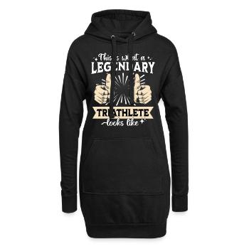 Legendärer Triathlet - Hoodie-Kleid - Schwarz - Vorne