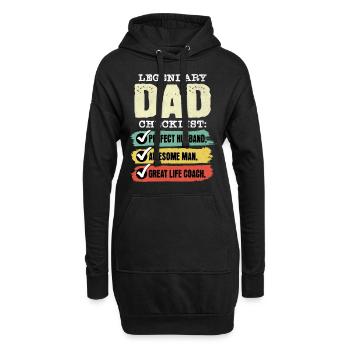 Papa Coach de Vie Fête des Pères - Sweat-shirt à capuche long Femme - noir - Devant