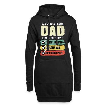 Papa Pilote de drone Fête des Pères - Sweat-shirt à capuche long Femme - noir - Devant