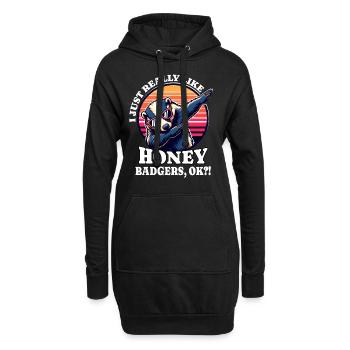 Ich Liebe Honigdachs Spruch - Hoodie-Kleid - Schwarz - Vorne