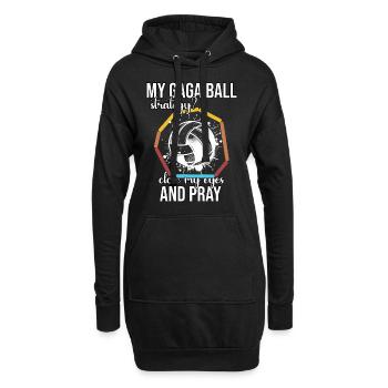 Lustiger Gaga Ball Spruch - Hoodie-Kleid - Schwarz - Vorne