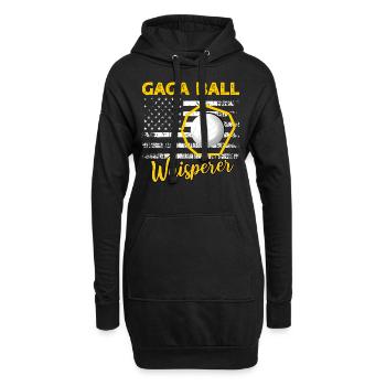 Gaga Ball Sprüche - Hoodie-Kleid - Schwarz - Vorne