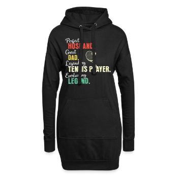 Papa joueur de tennis - Sweat-shirt à capuche long Femme - noir - Devant