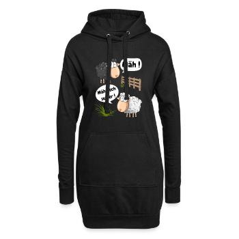 Bêler! Pourquoi ne pas tondre un motif amusant avec des moutons - Sweat-shirt à capuche long Femme - noir - Devant