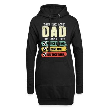 Papa Tanzlehrer Vatertag - Hoodie-Kleid - Schwarz - Vorne
