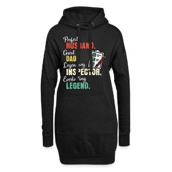 Inspektor Papa - Hoodie-Kleid - Schwarz - Vorne