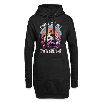 Opossum - Hoodie-Kleid - Schwarz - Vorne