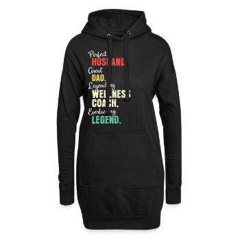 Wellness Coach Papa - Hoodie-Kleid - Schwarz - Vorne