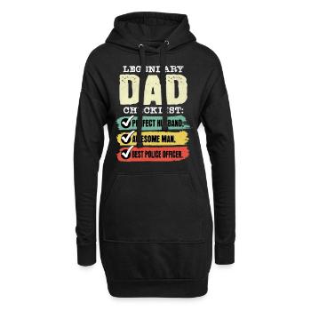 Papa Policier Fête des Pères - Sweat-shirt à capuche long Femme - noir - Devant