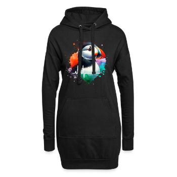 Papageientaucher Cardio - Hoodie-Kleid - Schwarz - Vorne