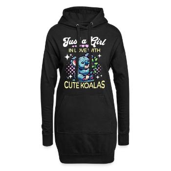 Koala Girl - Sweat-shirt à capuche long Femme - noir - Devant