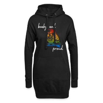 Drôles de perruches solaires - Sweat-shirt à capuche long Femme - noir - Devant