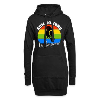 Perruche du soleil qui murmure à l’oreille - Sweat-shirt à capuche long Femme - noir - Devant