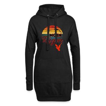 Moin Rügen avec mouette dans le style rétro île de Rügen - Sweat-shirt à capuche long Femme - noir - Devant
