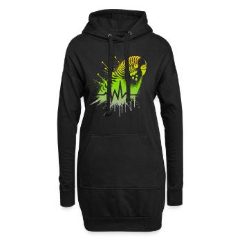 Wellensittich Cardio - Hoodie-Kleid - Schwarz - Vorne
