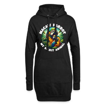 Lustige Papageie Sprüche - Hoodie-Kleid - Schwarz - Vorne