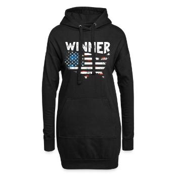Gewinner US Winner - Hoodie-Kleid - Schwarz - Vorne