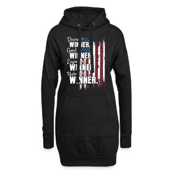 Gewinner US Winner - Hoodie-Kleid - Schwarz - Vorne