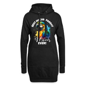Beste Macaw Parrot Mama - Hoodie-Kleid - Schwarz - Vorne