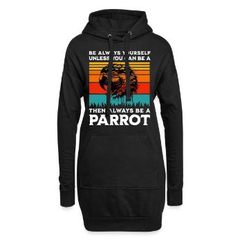 Papageie Spruch - Hoodie-Kleid - Schwarz - Vorne