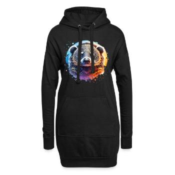 Marderbär Binturong - Hoodie-Kleid - Schwarz - Vorne
