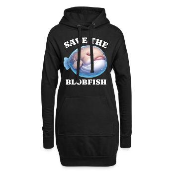 Save Blobfisch - Hoodie-Kleid - Schwarz - Vorne