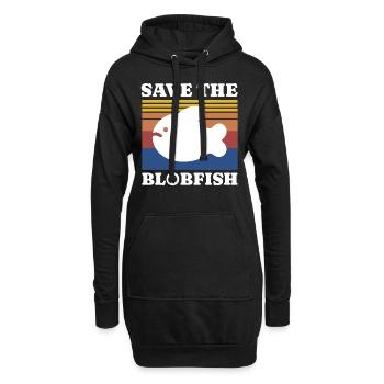 Save Blobfish - Hoodie-Kleid - Schwarz - Vorne