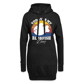 Blobfisch Blobfish - Hoodie-Kleid - Schwarz - Vorne