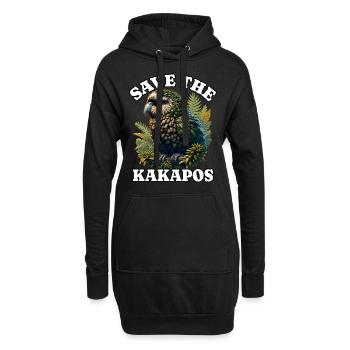 Save Nachtpapagei - Hoodie-Kleid - Schwarz - Vorne