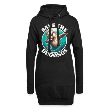 Save Dugong - Hoodie-Kleid - Schwarz - Vorne