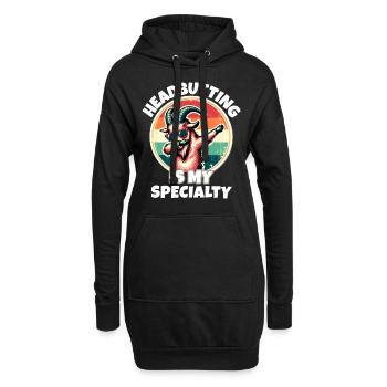 Dictons de chèvre vissée - Sweat-shirt à capuche long Femme - noir - Devant