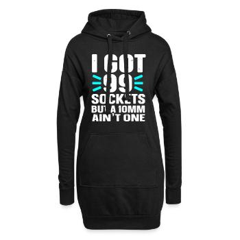 Mécanicien J’ai 99 douilles mais un 10mm n’en est pas un - Sweat-shirt à capuche long Femme - noir - Devant