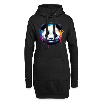 Panda - Sweat-shirt à capuche long Femme - noir - Devant