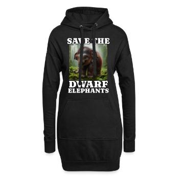 Eléphant nain - Sweat-shirt à capuche long Femme - noir - Devant