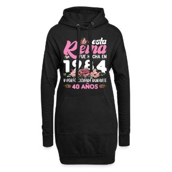 40 Jahre Geburtstagsgeschenk Frau aus dem Jahr 1984 - Hoodie-Kleid - Schwarz - Vorne