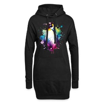 Galapagos Pinguin - Hoodie-Kleid - Schwarz - Vorne