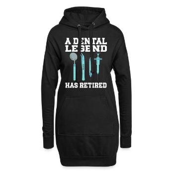 Dentist Dental - Hoodie-Kleid - Schwarz - Vorne