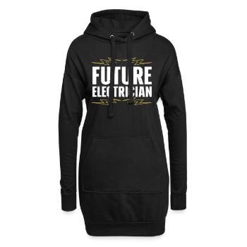 Electrician - Hoodie-Kleid - Schwarz - Vorne