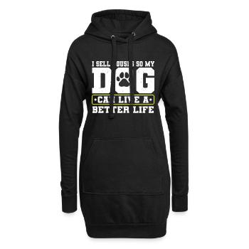 Je vends des maisons pour que mon chien puisse vivre une vie meilleure - Sweat-shirt à capuche long Femme - noir - Devant