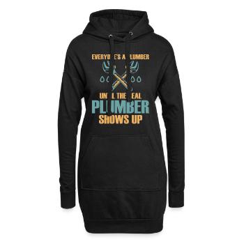 Drôle Je suis plombier - Sweat-shirt à capuche long Femme - noir - Devant