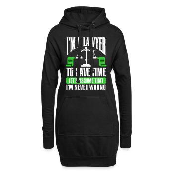 Law Lawyer - Hoodie-Kleid - Schwarz - Vorne