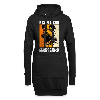 Chien sauvage africain Afrikanischer Wildhund - Sweat-shirt à capuche long Femme - noir - Devant