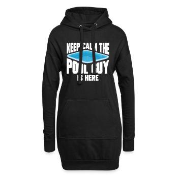 Pool Cleaner Keep Calm The Pool Guy Is Here - Hoodie-Kleid - Schwarz - Vorne