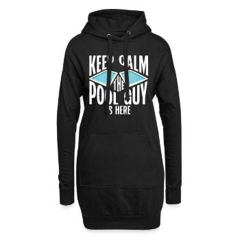 Pool Cleaner Keep Calm The Pool Guy Is Here - Hoodie-Kleid - Schwarz - Vorne