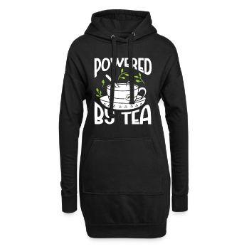 Tea Lover Tea Drinker Quotes Powered By Tea - Hoodie-Kleid - Schwarz - Vorne