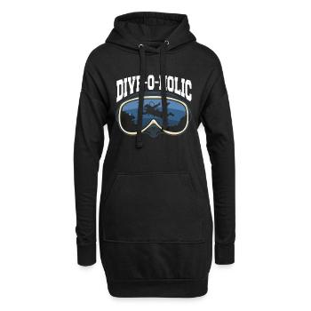 Scuba Diving Diver - Hoodie-Kleid - Schwarz - Vorne