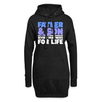 Scuba Diving Diver - Hoodie-Kleid - Schwarz - Vorne