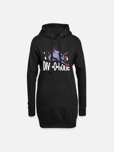 Scuba Diving Diver - Hoodie-Kleid - Schwarz