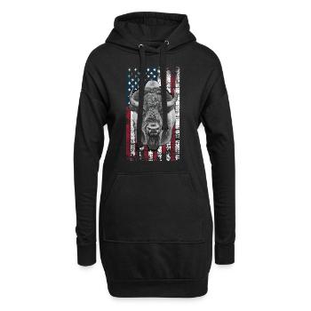 Bison US - Hoodie-Kleid - Schwarz - Vorne