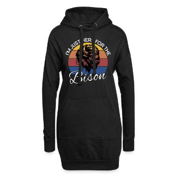 Bison Buffalo - Sweat-shirt à capuche long Femme - noir - Devant